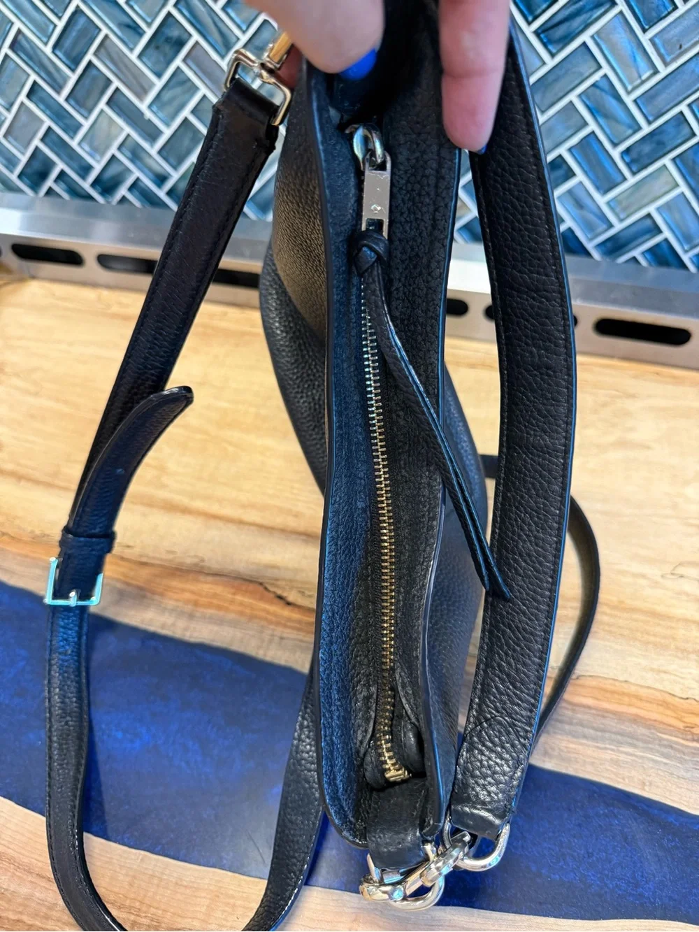 kate spade Black Pebbled Leather Crossbody Shoulder Bag